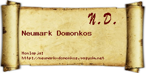 Neumark Domonkos névjegykártya